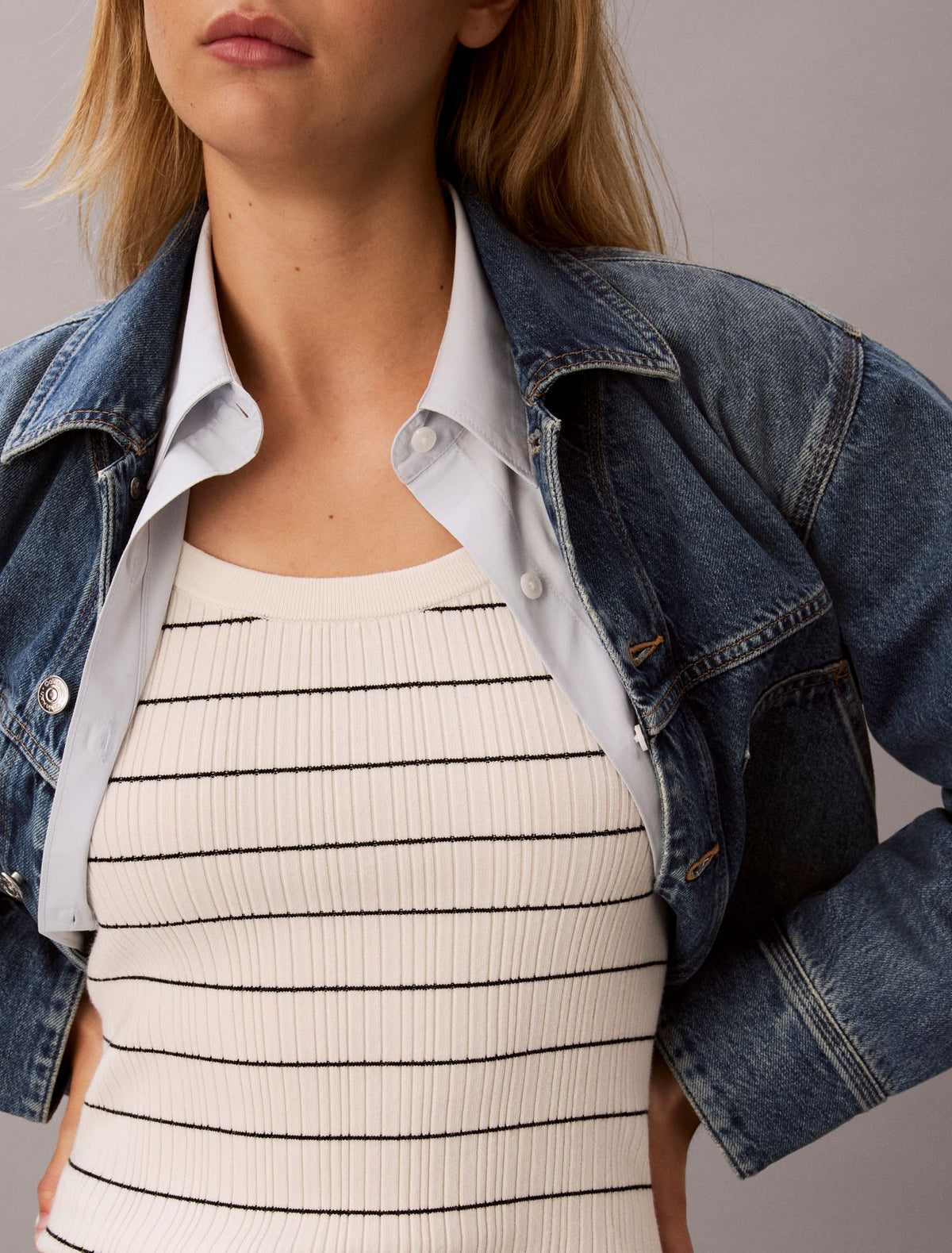 Calvin Klein Tech Knit Striped Tank Top