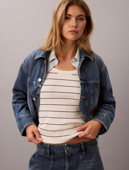 Calvin Klein Tech Knit Striped Tank Top