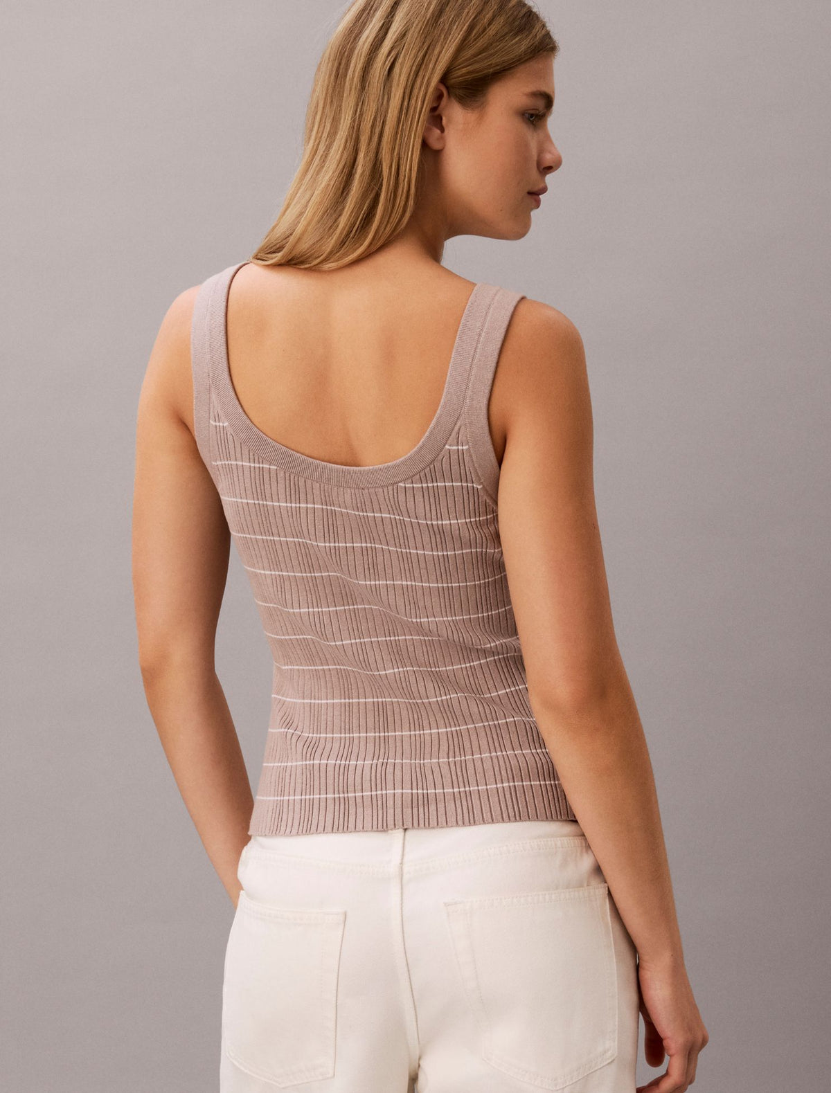 Calvin Klein Tech Knit Striped Tank Top