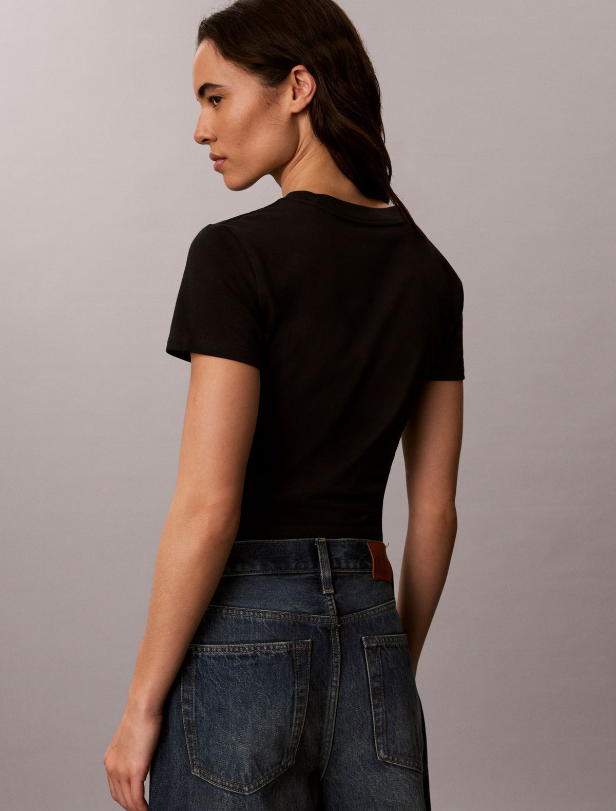 Calvin Klein Slim Glitter Monogram Logo Tee