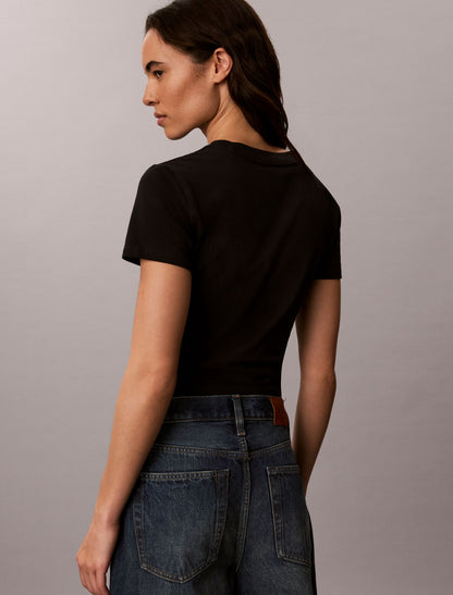 Calvin Klein Slim Glitter Monogram Logo Tee