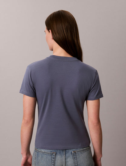 Calvin Klein Slim Glitter Monogram Logo Tee