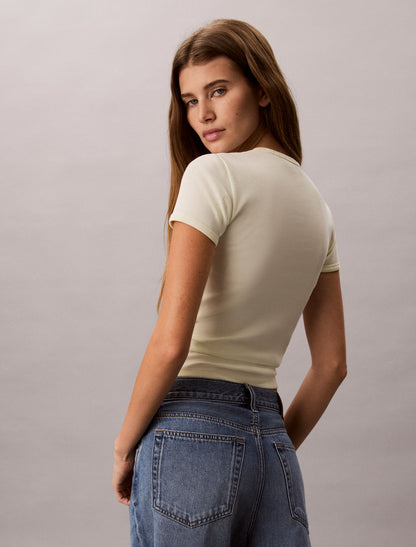 Calvin Klein Contour Rib Logo Cropped Tee