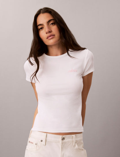 Calvin Klein Contour Rib Logo Graphic Slim T-Shirt