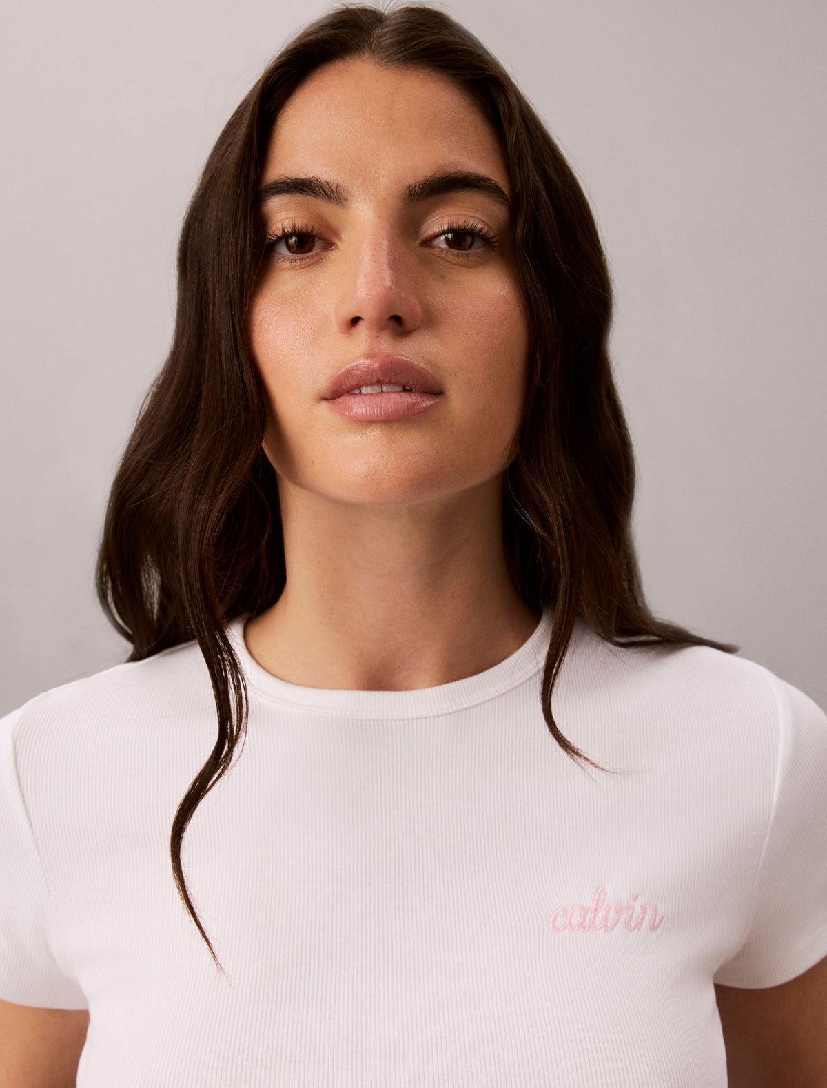 Calvin Klein Contour Rib Logo Graphic Slim T-Shirt