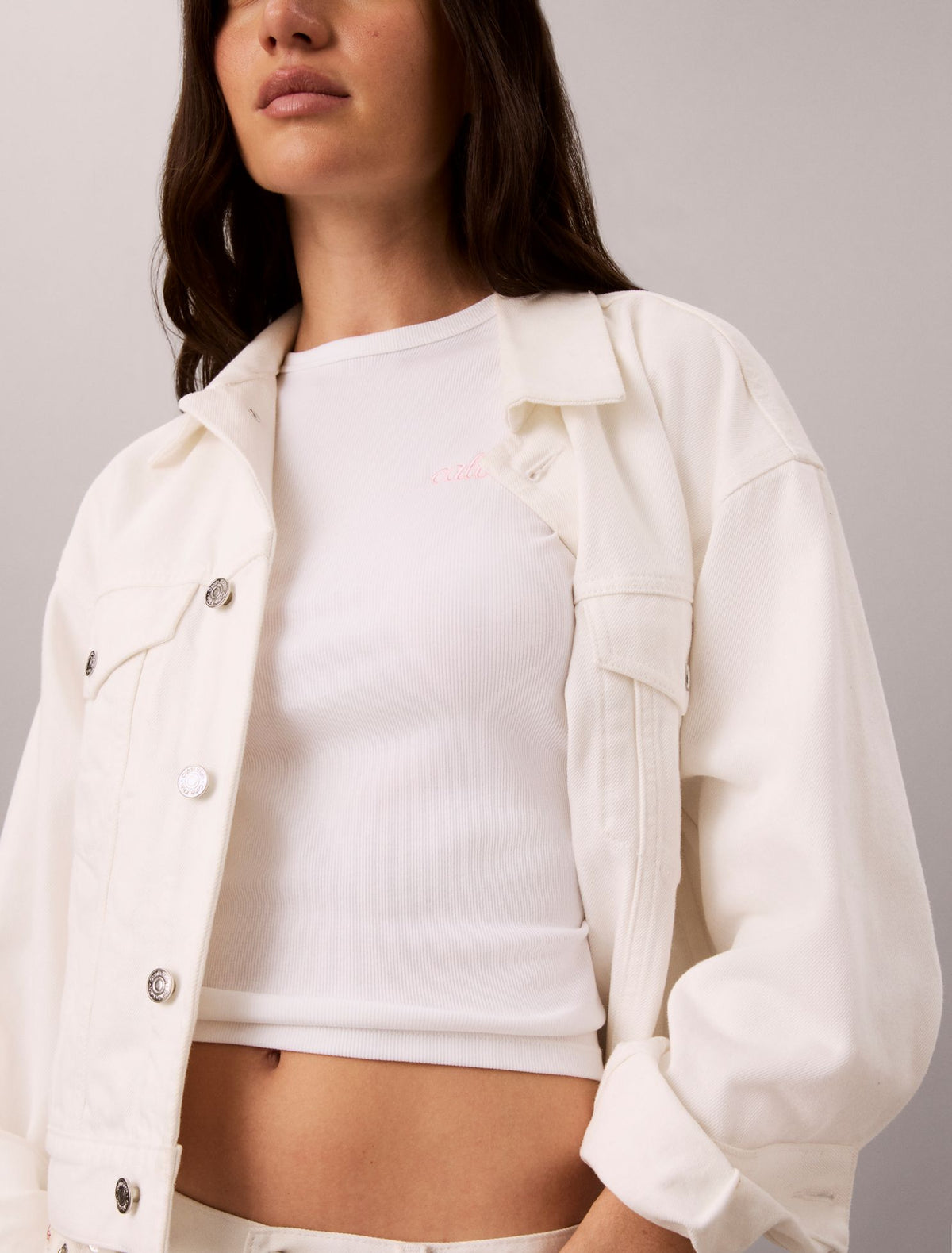 Calvin Klein Contour Rib Logo Graphic Slim T-Shirt