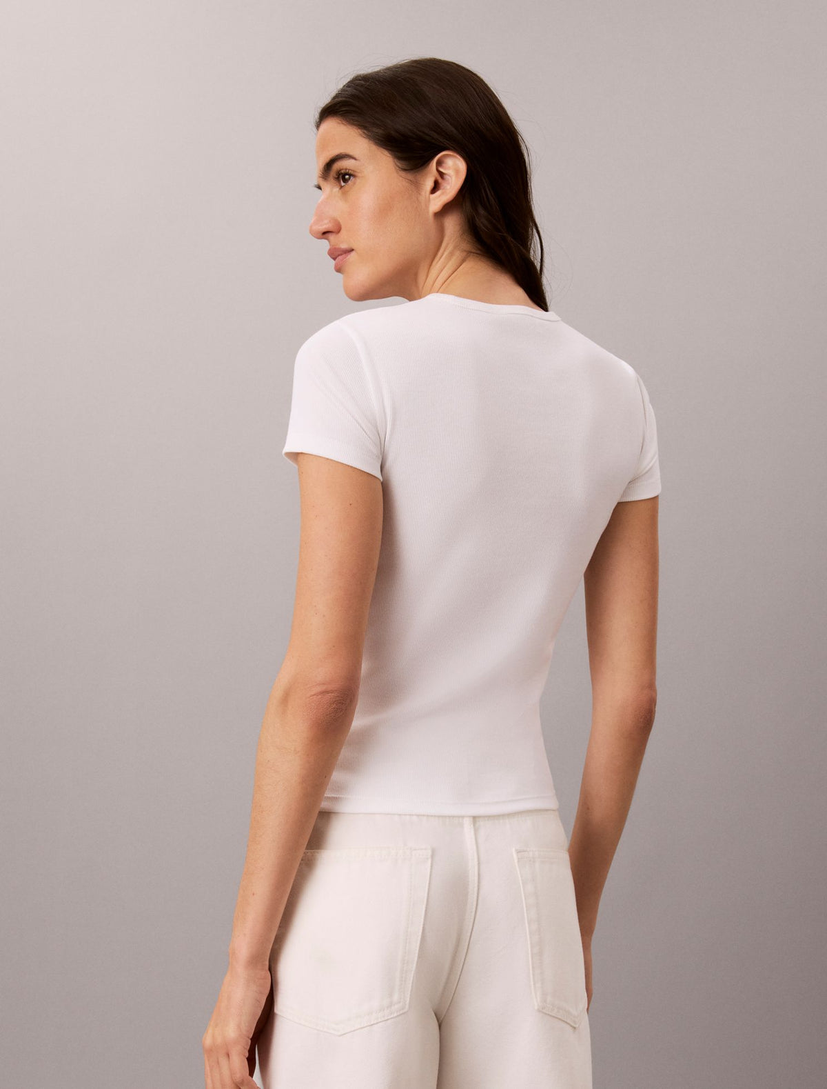 Calvin Klein Contour Rib Logo Graphic Slim T-Shirt