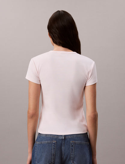 Calvin Klein Woven Monologo Rib Tee