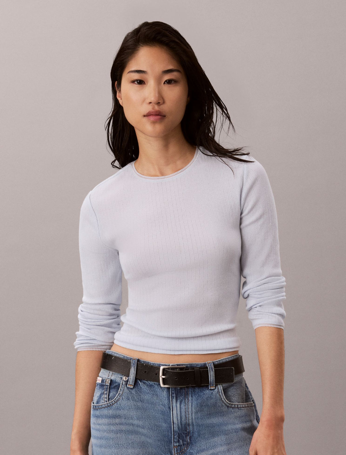 Calvin Klein Pointelle Knit Slim Tee