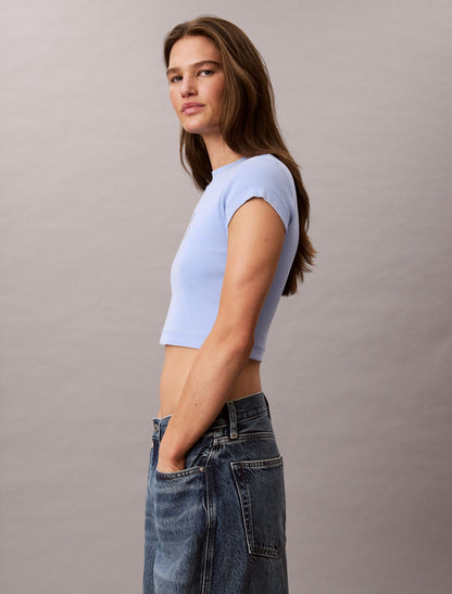 Calvin Klein Monologo Rib Acid Wash Baby Tee