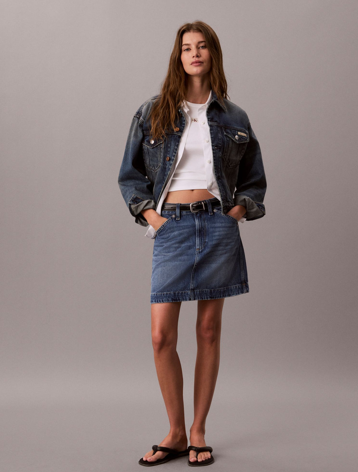 Calvin Klein Woven Monologo Rib Tee