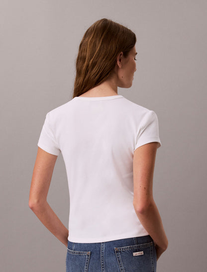 Calvin Klein Woven Monologo Rib Tee