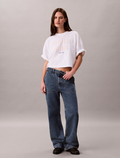 Calvin Klein Boxy Cropped Bold Logo Tee