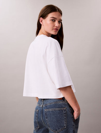 Calvin Klein Boxy Cropped Bold Logo Tee
