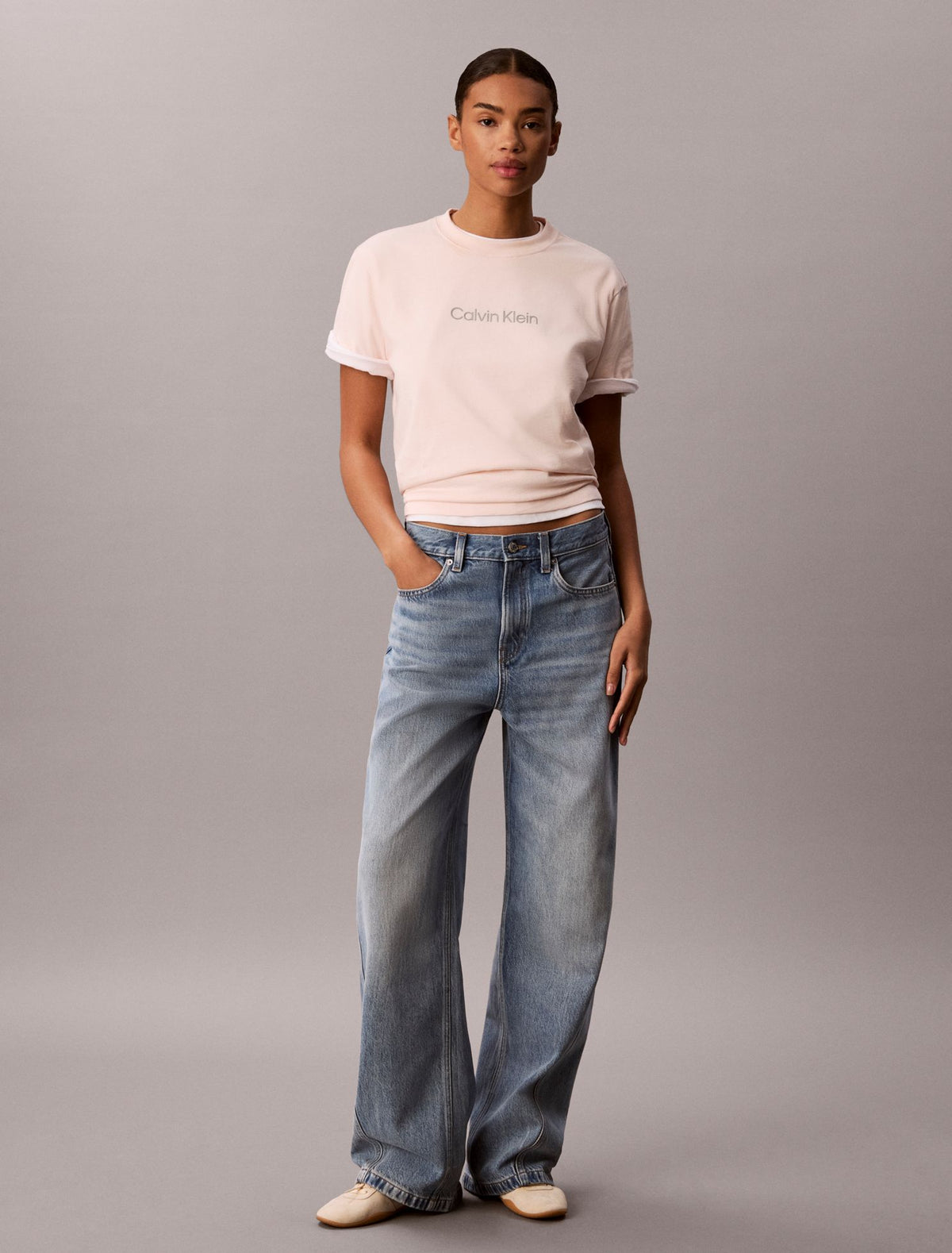 Calvin Klein Metallic Logo Boxy Tee