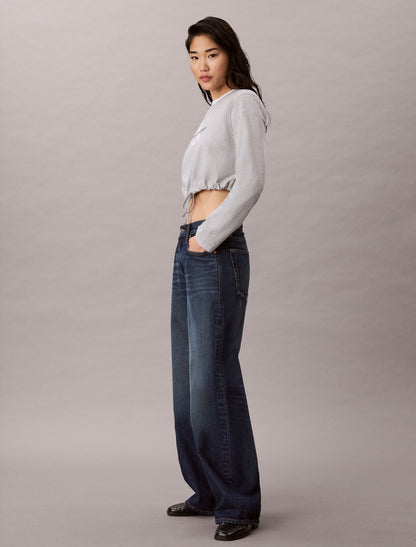 Calvin Klein Monologo Cropped Drawstring Tee