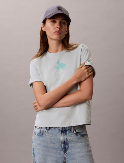 Calvin Klein Floral Logo Graphic Boxy T-Shirt