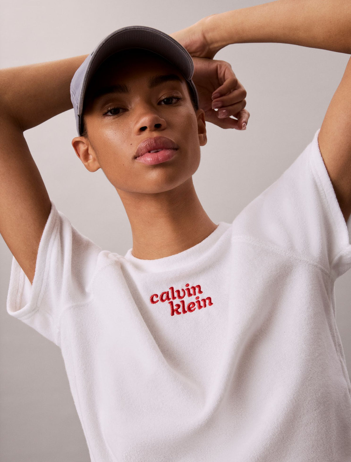 Calvin Klein Towel Terry 1989 Logo Cropped Sweatshirt