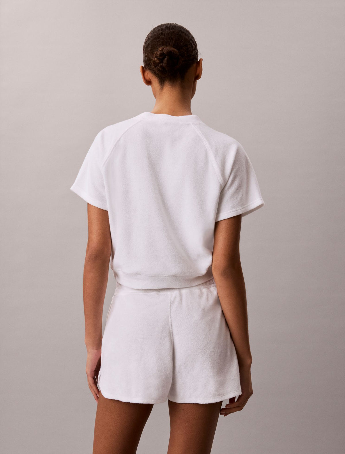 Calvin Klein Towel Terry 1989 Logo Cropped Sweatshirt