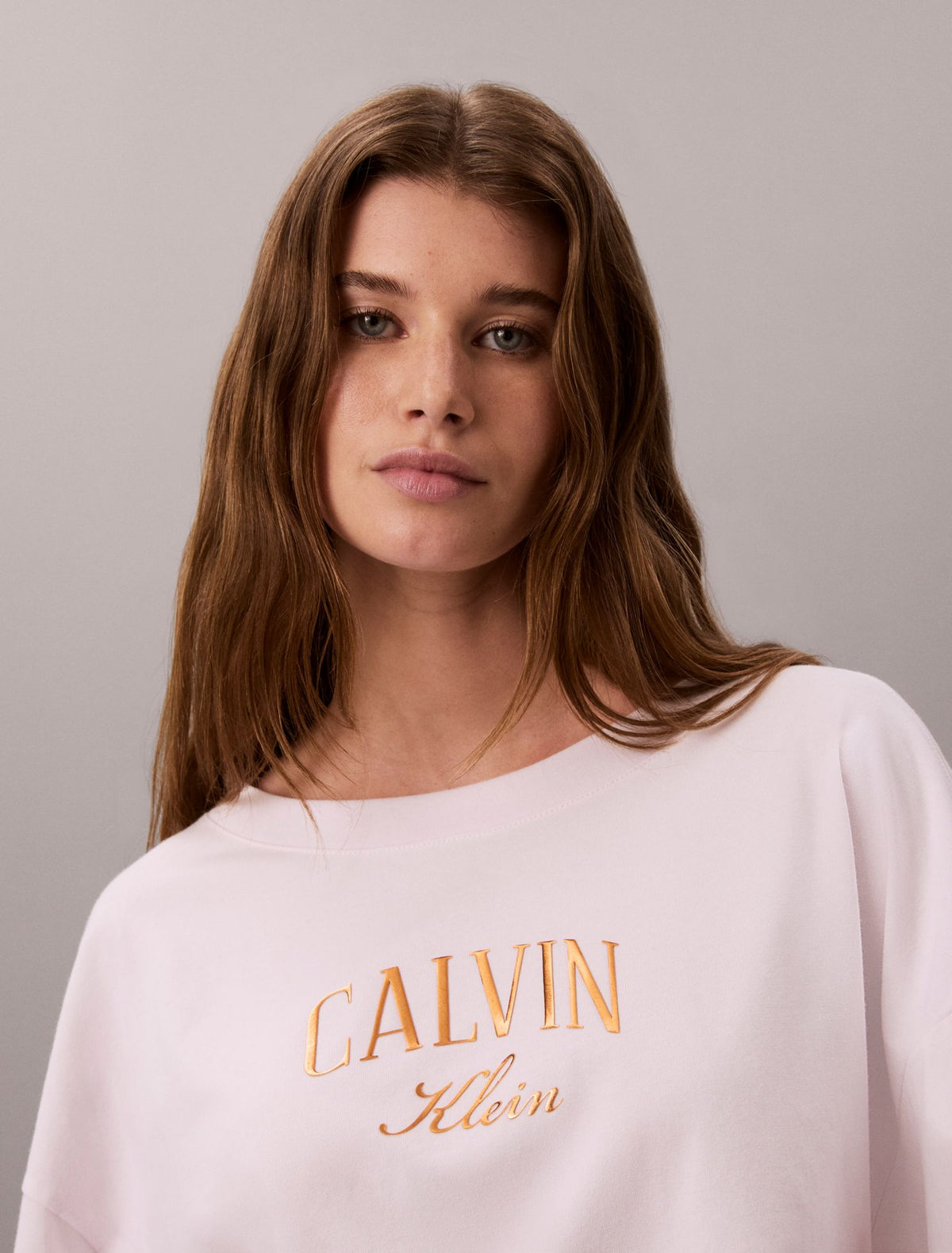 Calvin Klein Boxy Varsity Logo Cropped Tee