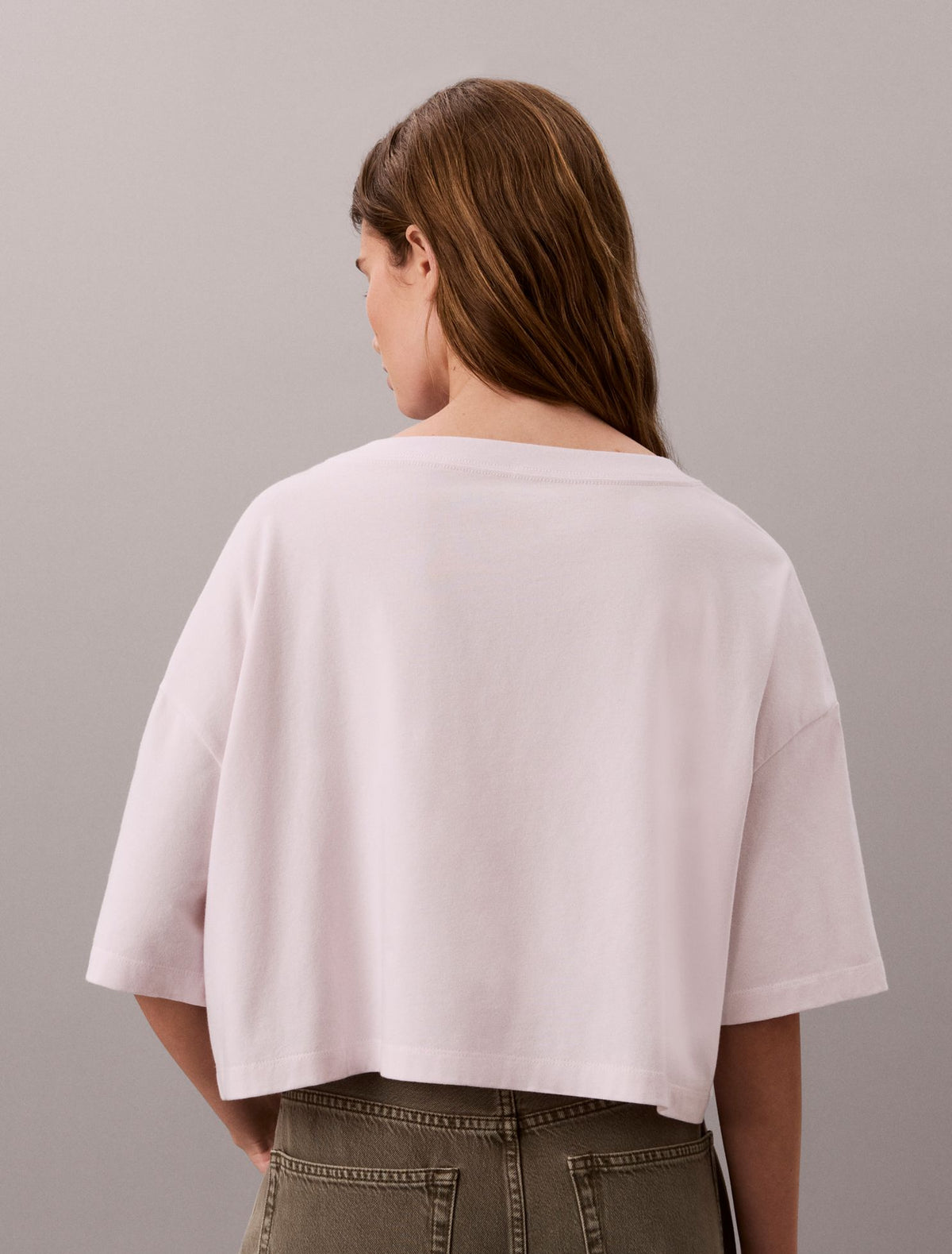 Calvin Klein Boxy Varsity Logo Cropped Tee
