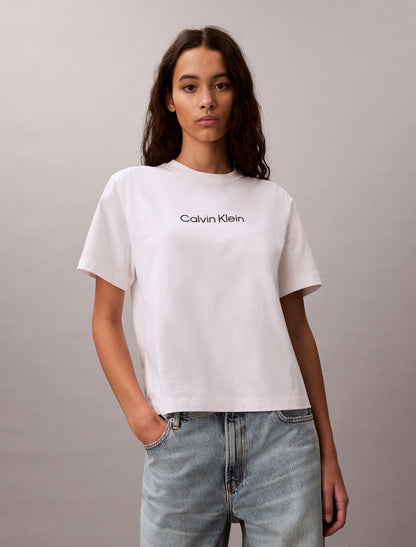 Calvin Klein Standard Logo Boxy Fit Crewneck T-Shirt