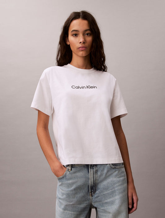 Calvin Klein Standard Logo Boxy Fit Crewneck T-Shirt