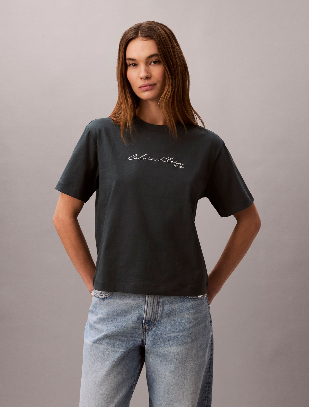 Calvin Klein Script Logo Graphic Boxy T-Shirt