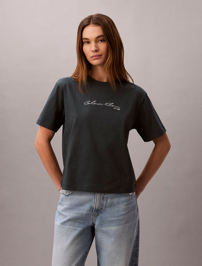Calvin Klein Script Logo Graphic Boxy T-Shirt
