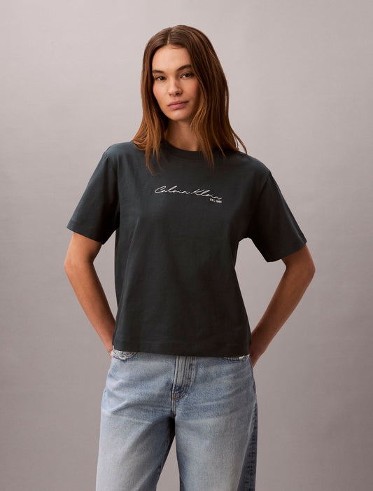 Calvin Klein Script Logo Graphic Boxy T-Shirt