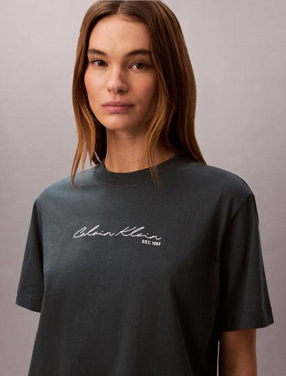 Calvin Klein Script Logo Graphic Boxy T-Shirt