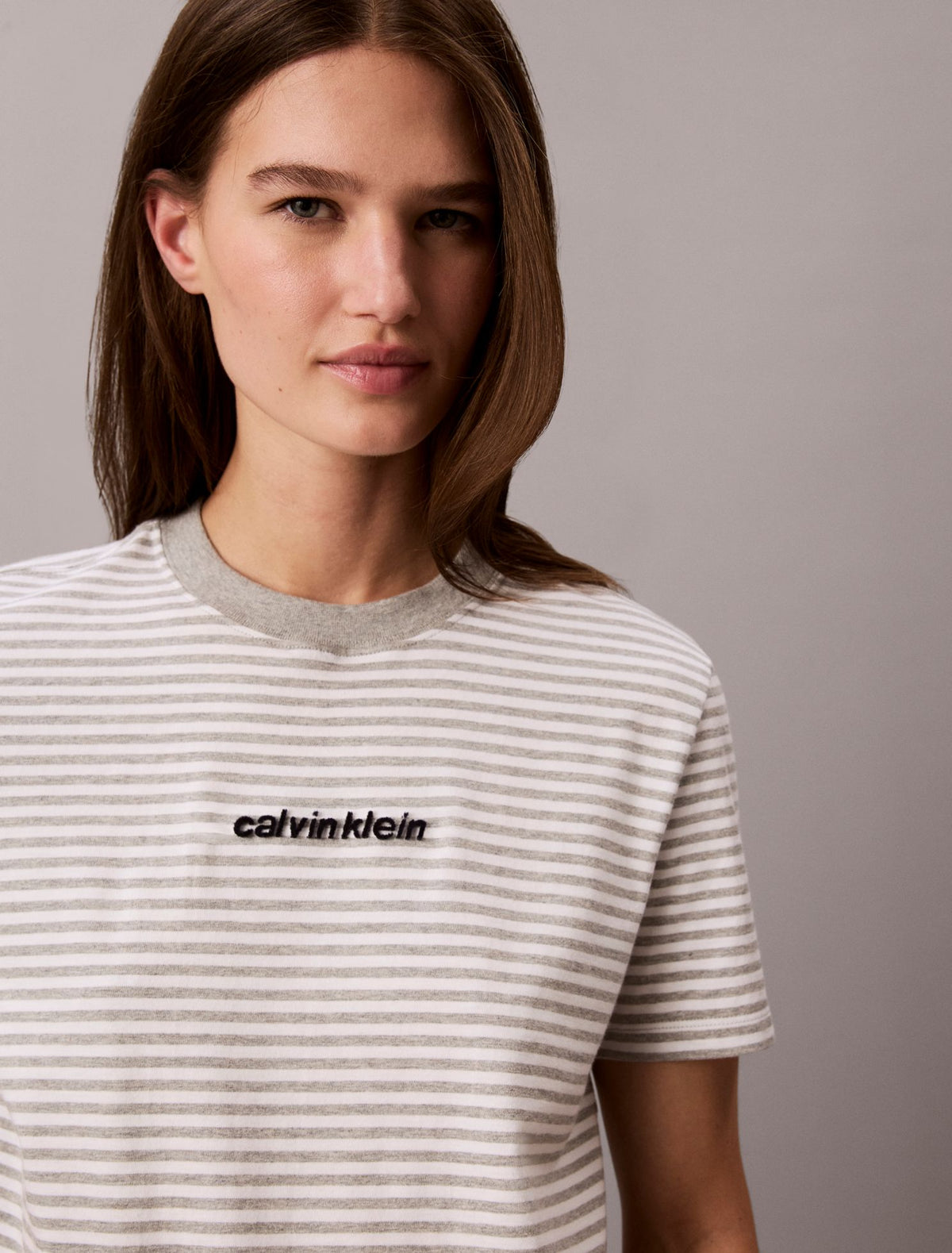 Calvin Klein Striped CK Logo Tee