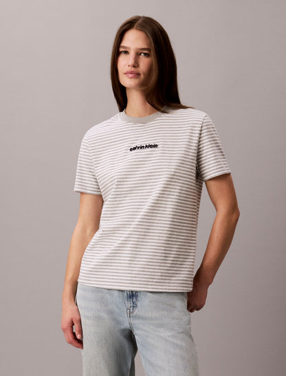 Calvin Klein Striped CK Logo Tee