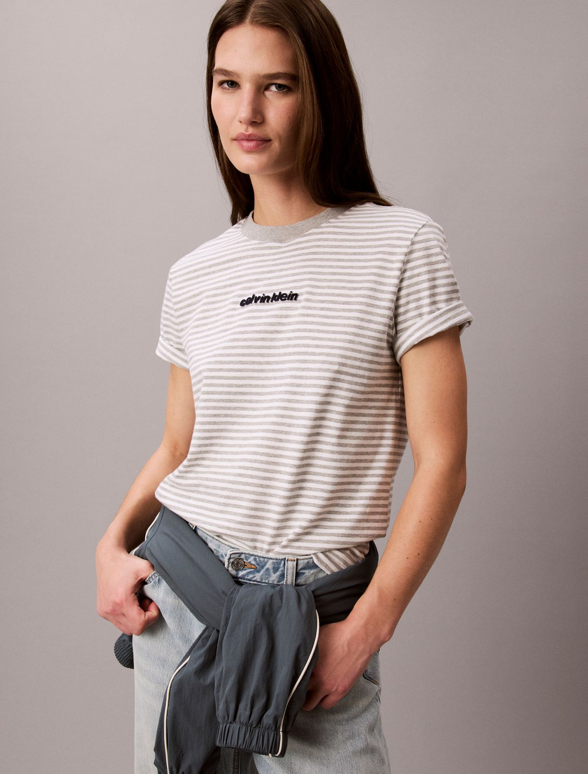 Calvin Klein Striped CK Logo Tee