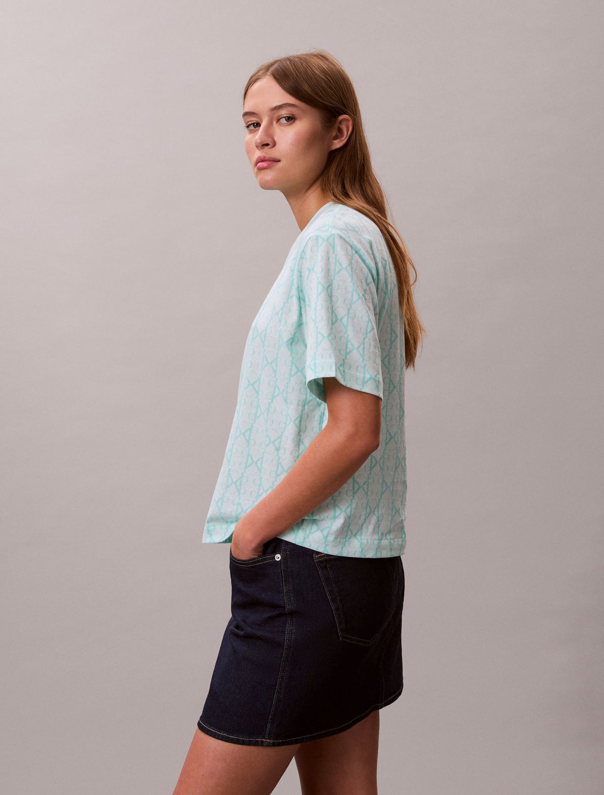 Calvin Klein Allover Monogram Boxy T-Shirt