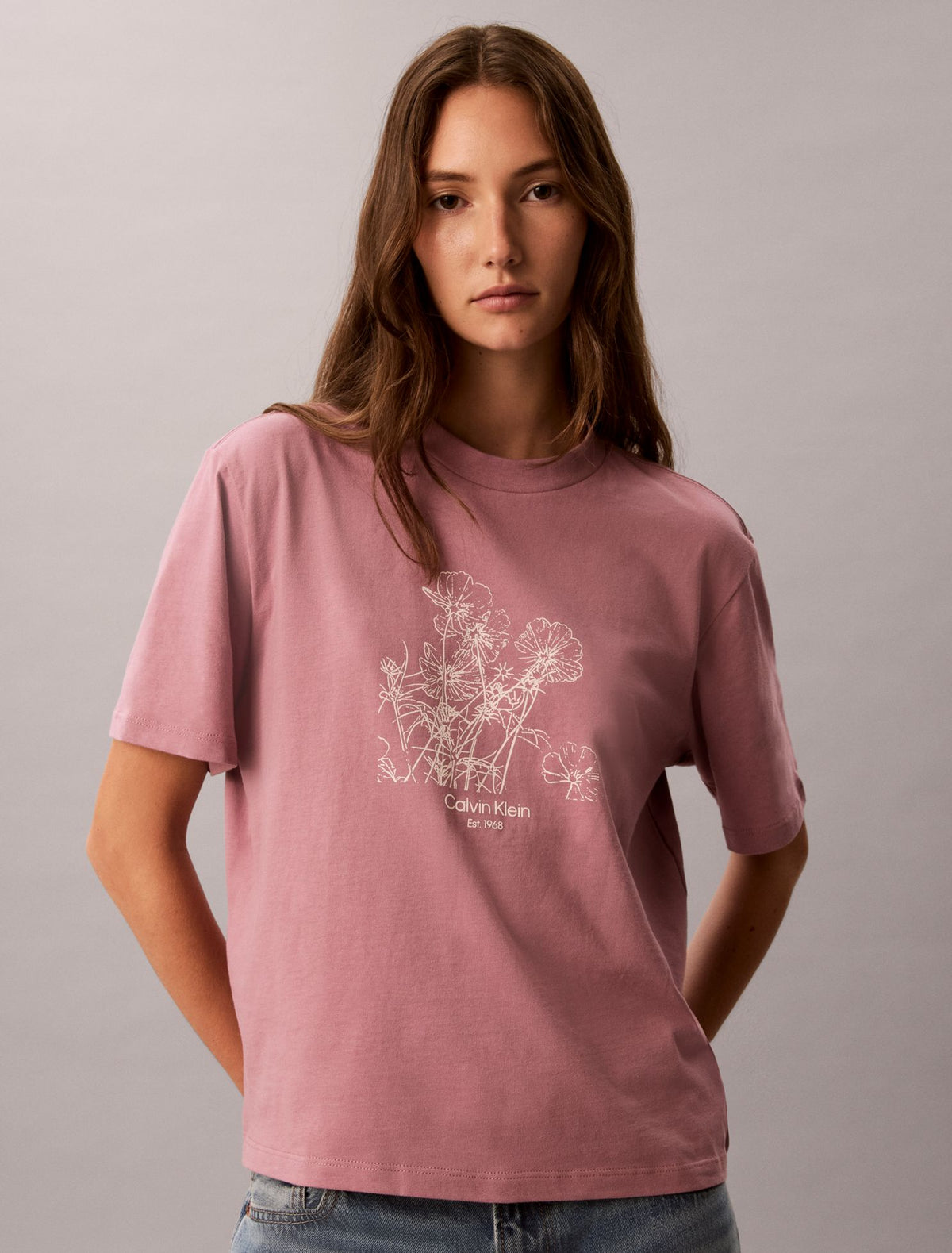 Calvin Klein Flower Print Boxy Tee