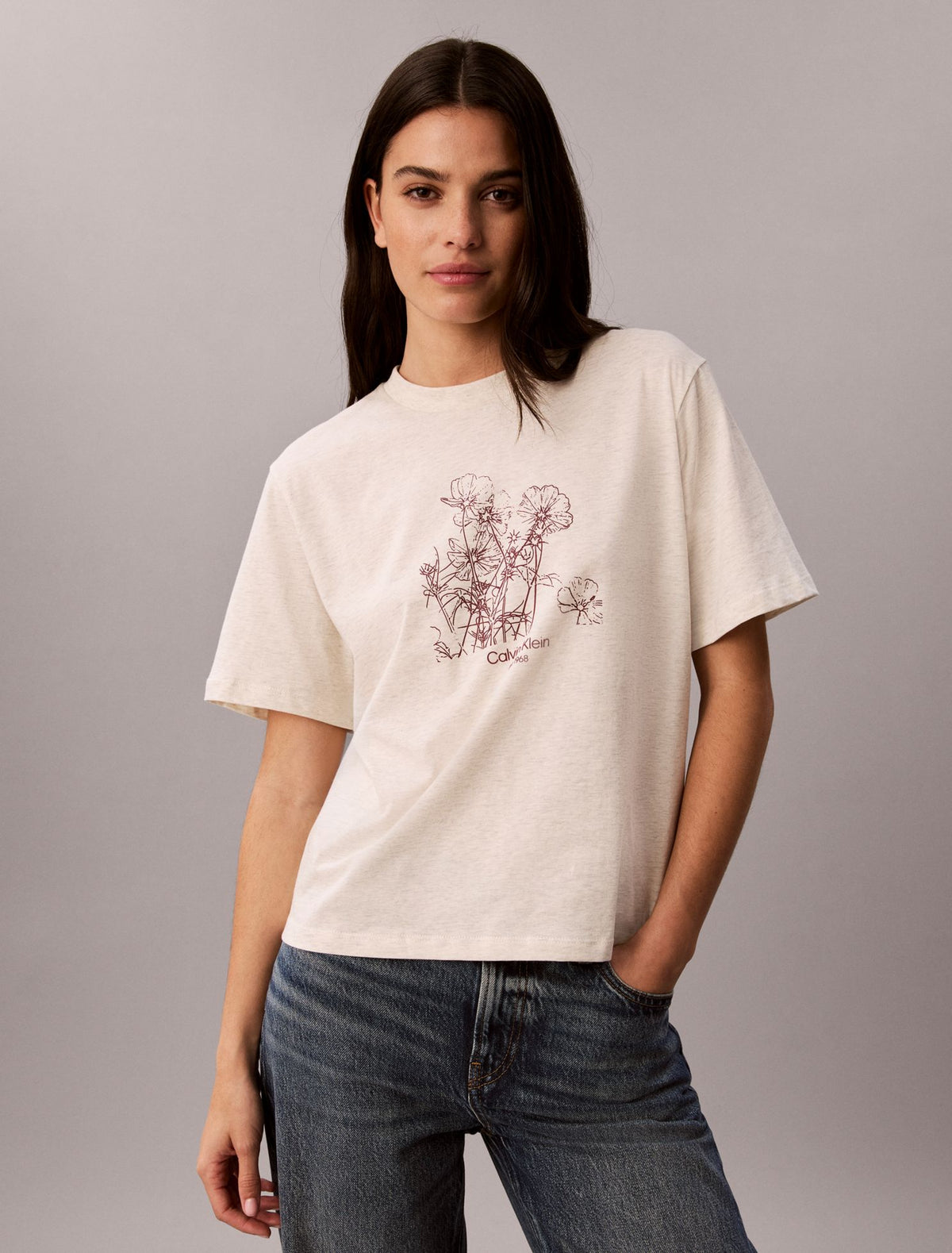 Calvin Klein Flower Print Boxy Tee