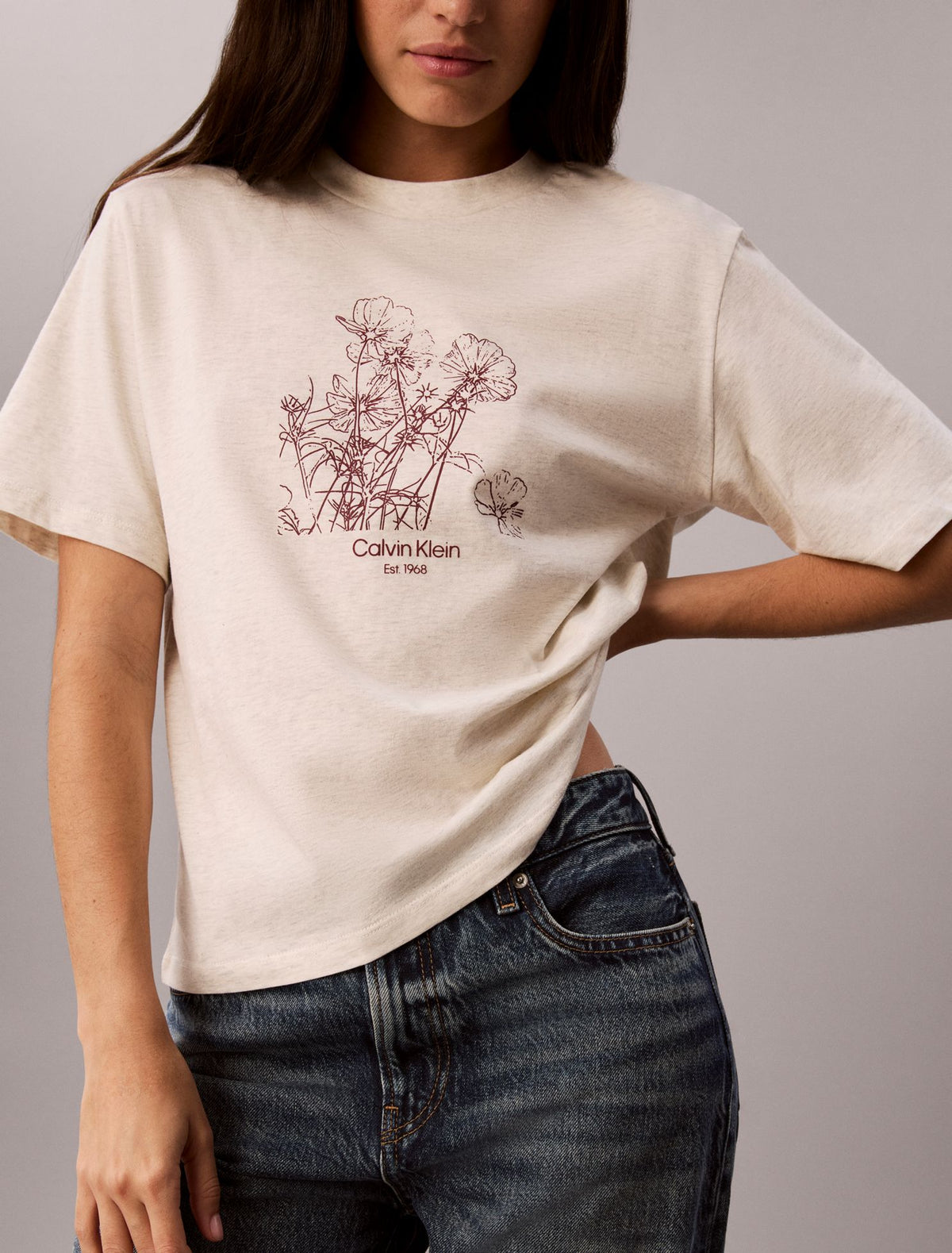 Calvin Klein Flower Print Boxy Tee