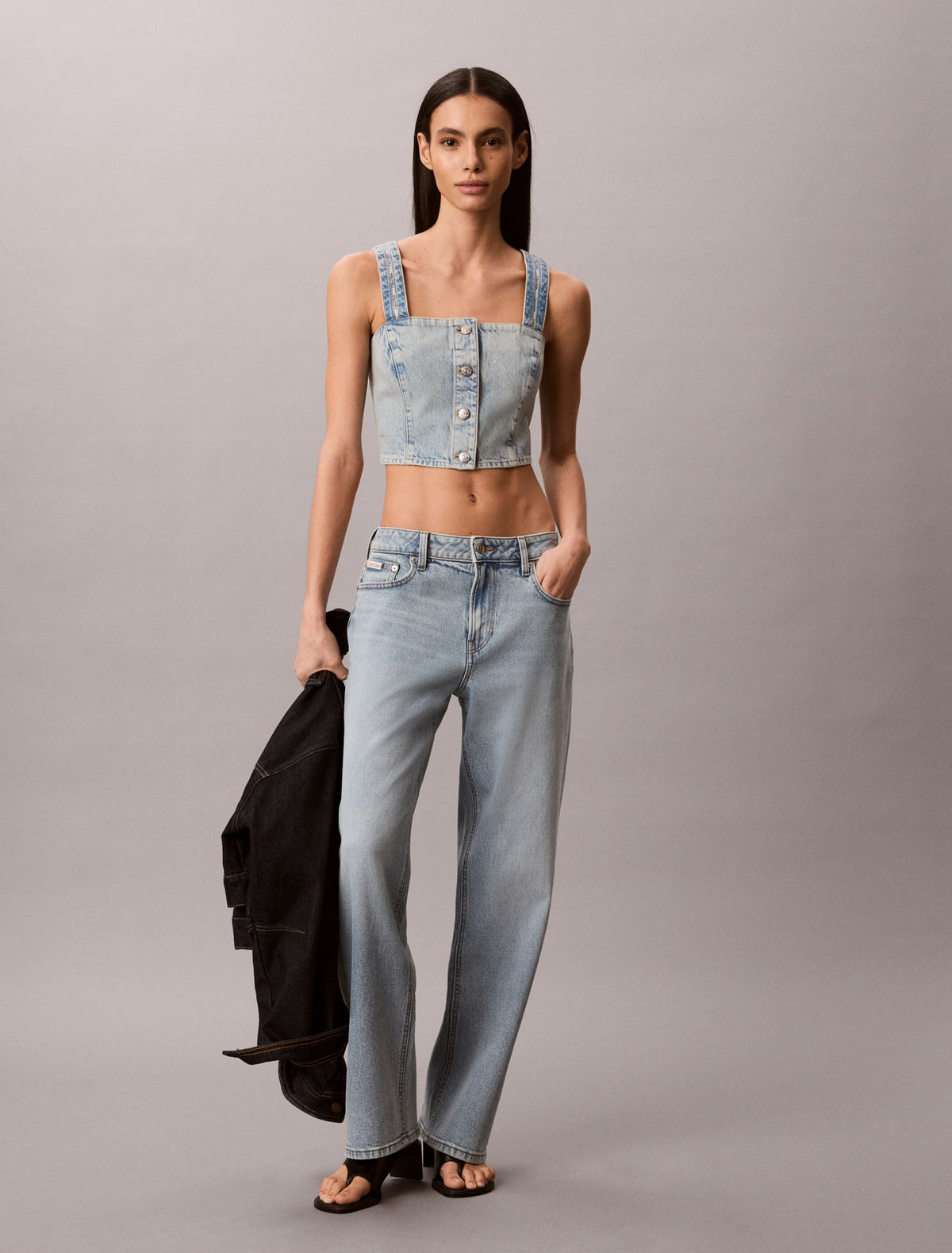 Calvin Klein Denim Trucker Tank Top