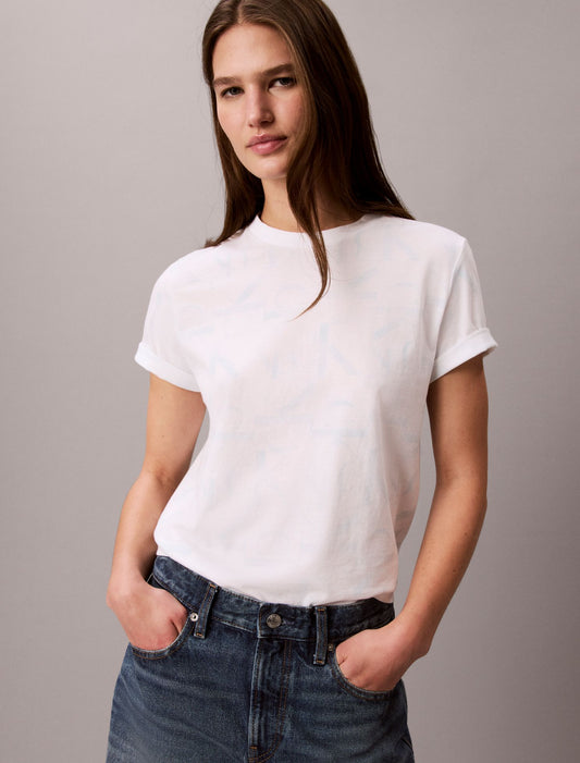 Calvin Klein Allover Faded Monogram Classic T-Shirt