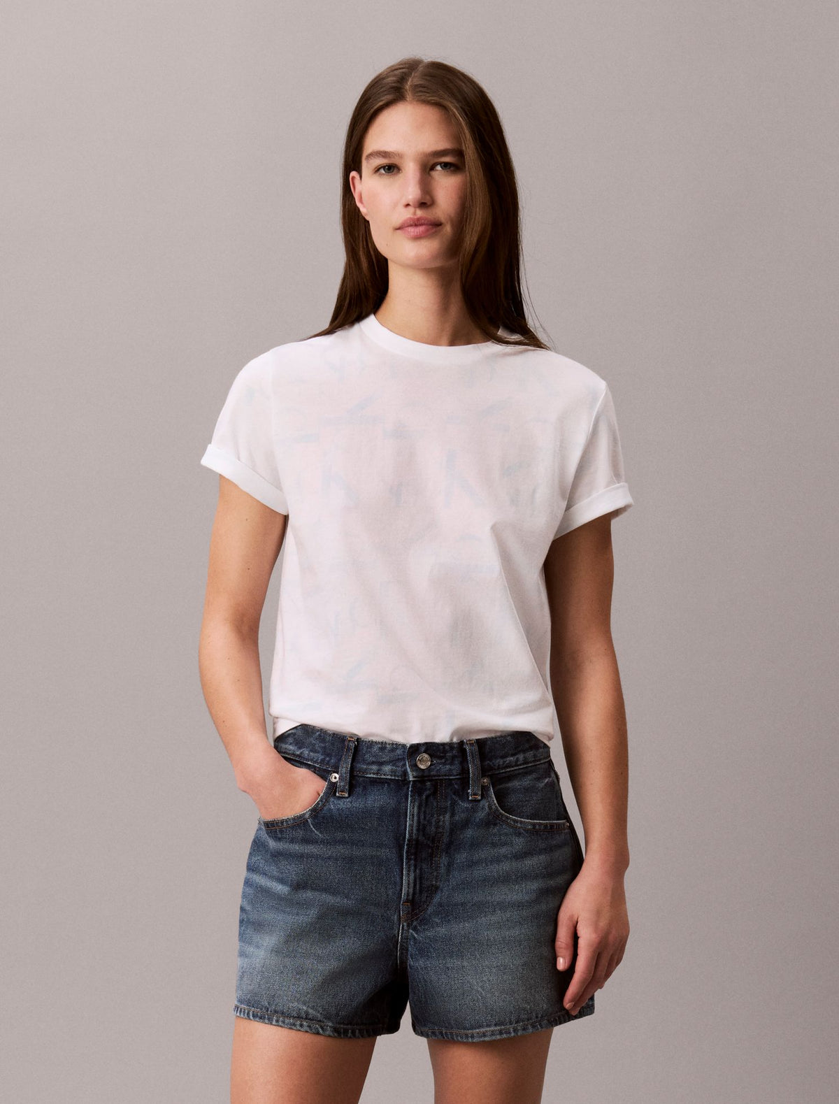 Calvin Klein Allover Faded Monogram Classic T-Shirt
