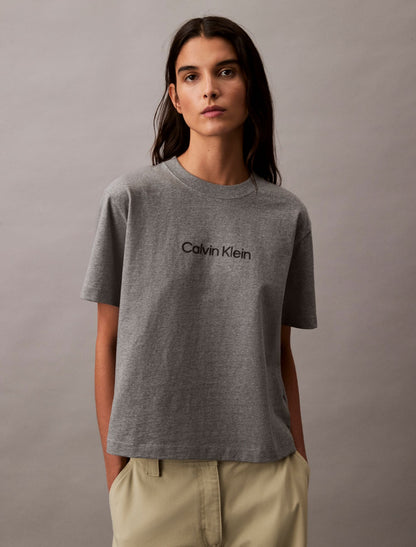 Calvin Klein Standard Logo Boxy Fit Crewneck T-Shirt