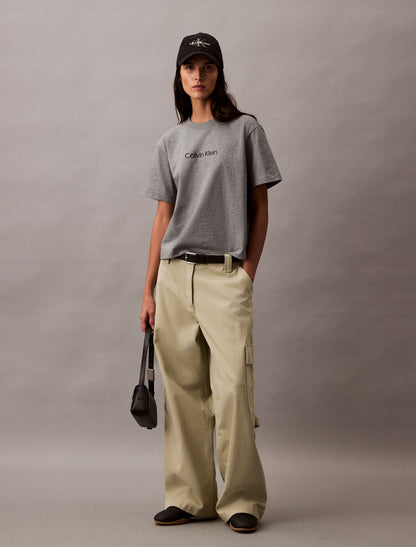 Calvin Klein Standard Logo Boxy Fit Crewneck T-Shirt