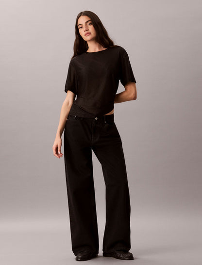Calvin Klein Relaxed Emblem Logo Mesh Crewneck Tee