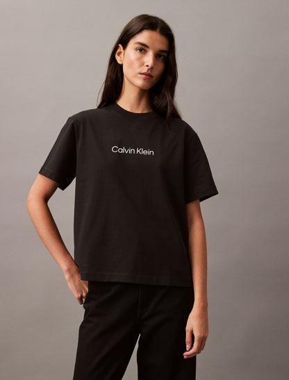 Calvin Klein Standard Logo Boxy Fit Crewneck T-Shirt