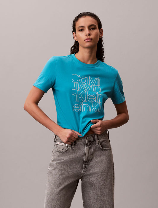 Calvin Klein Glitter Logo Graphic Classic T-Shirt
