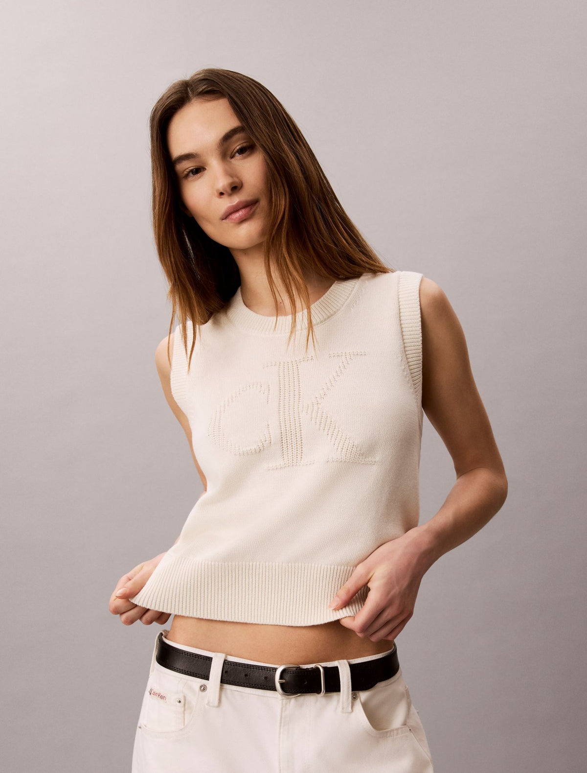 Calvin Klein Textured Monogram Tank Top