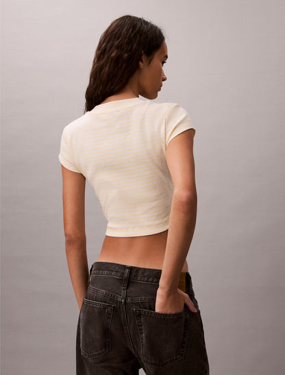 Calvin Klein Monogram Stripe Rib Baby Tee