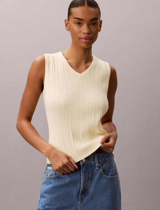 Calvin Klein Rib V-Neck Tank Top