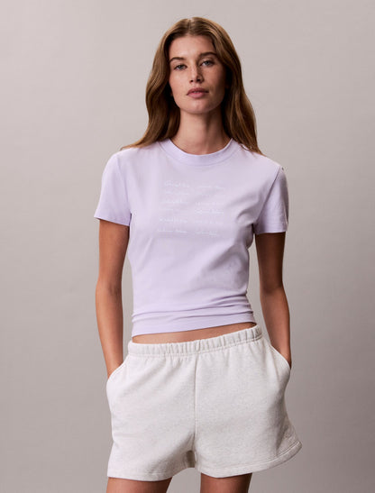 Calvin Klein Logo Font Graphic Slim T-Shirt